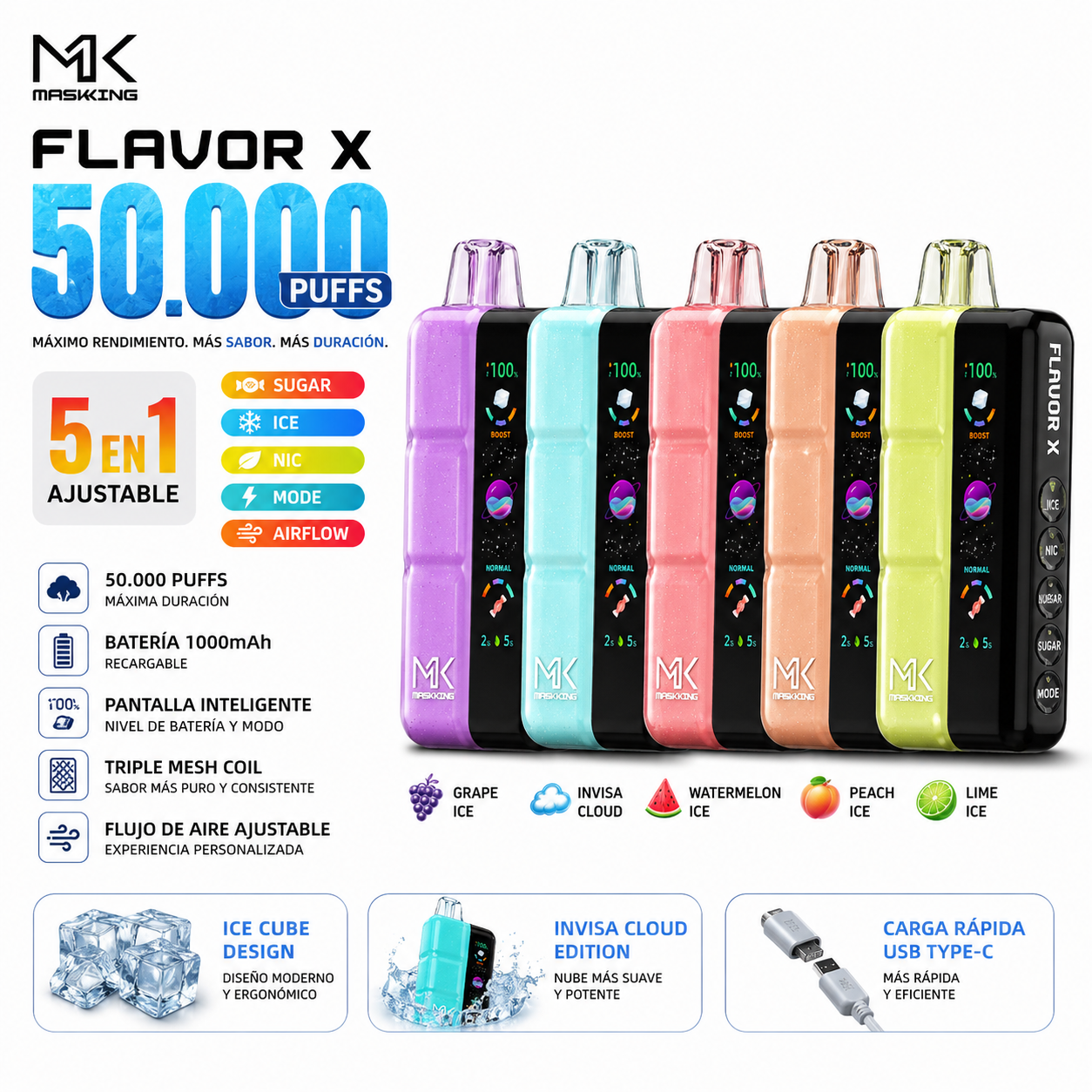 MASKKING FLAVOR X 50.000 PUFFS