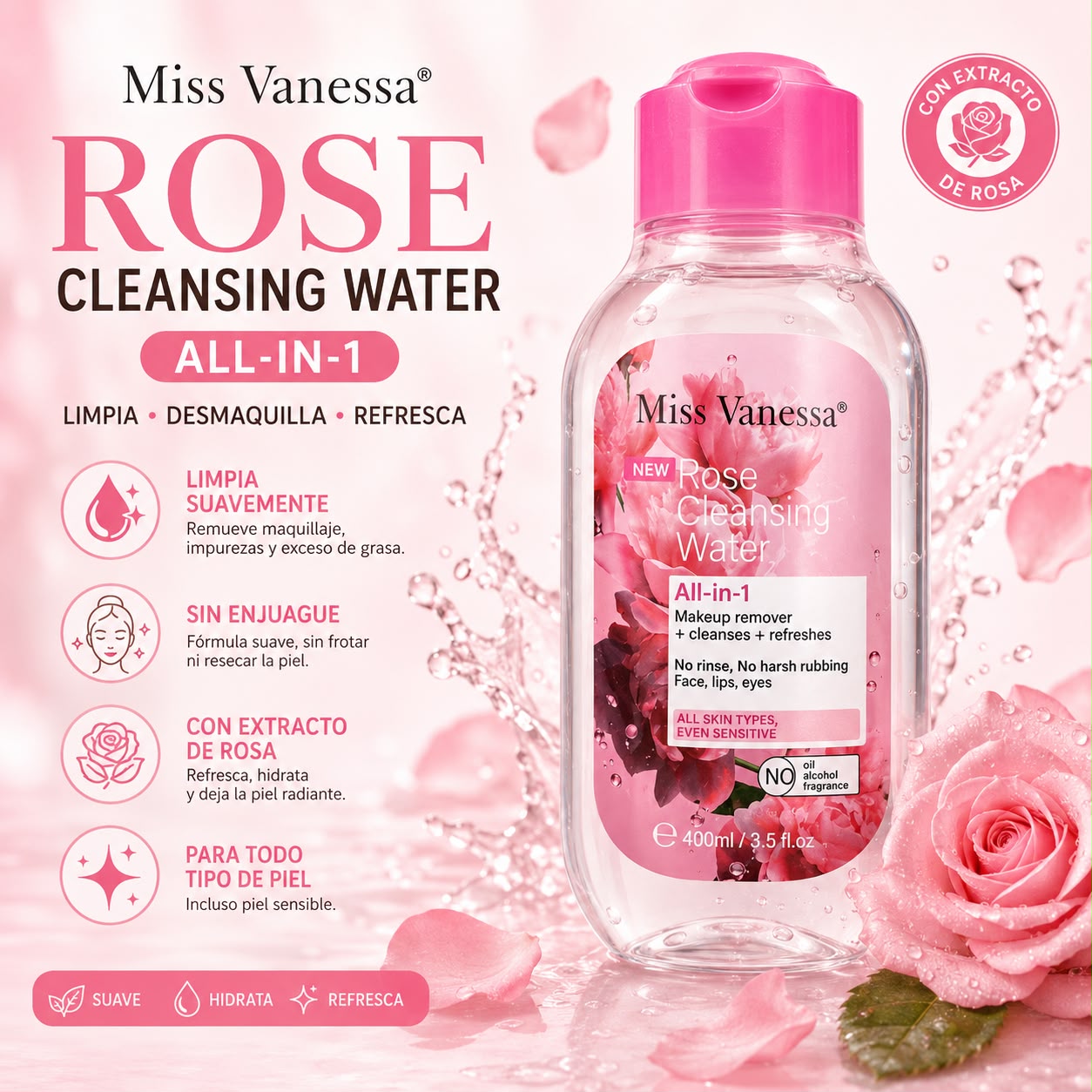 AGUA MICELAR DE ROSAS